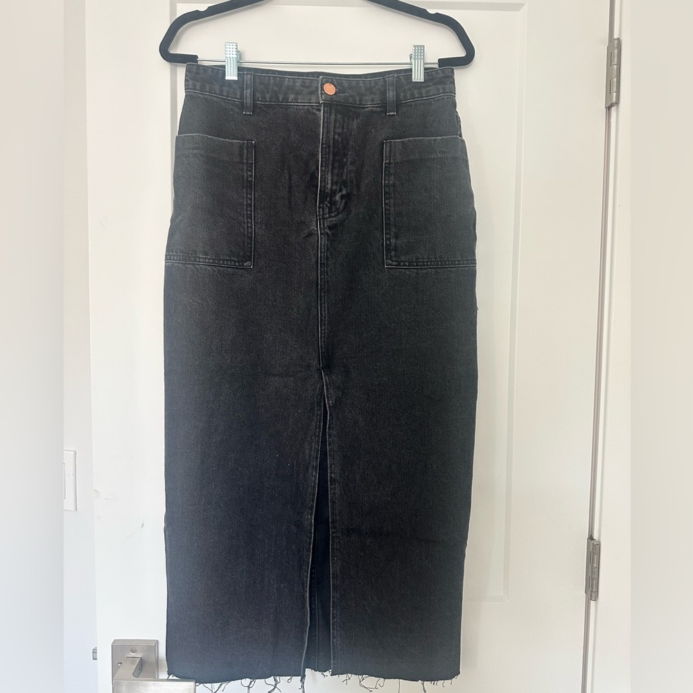 Zara black jean maxi skirt